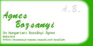 agnes bozsanyi business card