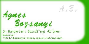 agnes bozsanyi business card